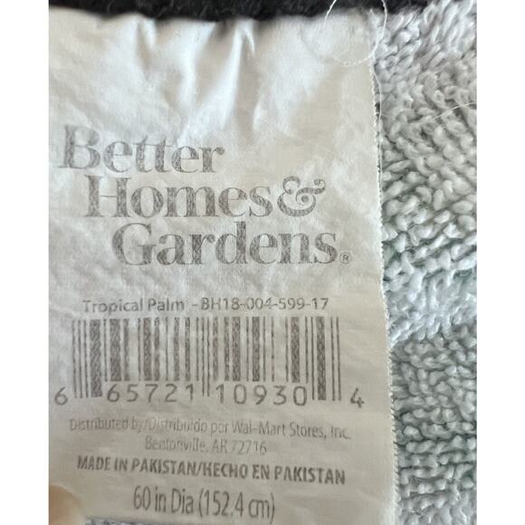 Better Homes & Gardens 60" Round Tropical Palm Tablecloth Terry Cloth w fringe - Picture 4 of 4